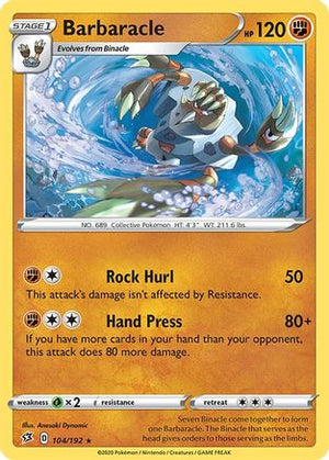 Barbaracle 104/192 - Rebel Clash Reverse Holofoil - Poke-Collect