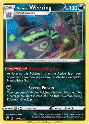 Galarian Weezing 113/192 - Rebel Clash Holofoil - Poke-Collect