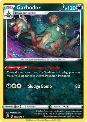 Garbodor 118/192 - SWSH02 Rebel Clash Reverse Holofoil - Poke-Collect