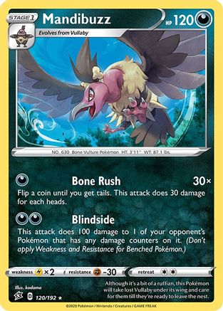 Mandibuzz 120/192 - SWSH02 Rebel Clash Reverse Holofoil - Poke-Collect