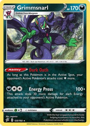 Grimmsnarl 125/192 - SWSH02 Rebel Clash Reverse Holofoil - Poke-Collect