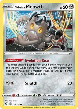 Galarian Meowth 126/192 - SWSH02 Rebel Clash Reverse Holofoil - Poke-Collect