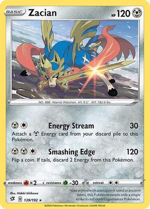 Zacian 139/192 - Rebel Clash Reverse Holofoil - Poke-Collect