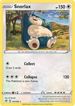 Snorlax 141/192 - Rebel Clash Reverse Holofoil - Poke-Collect