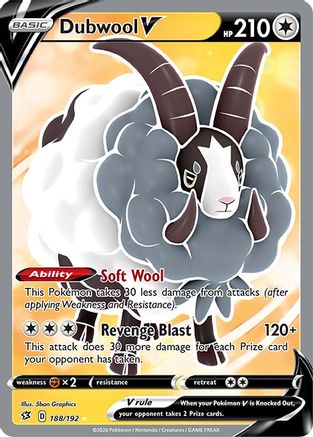 Dubwool V (Full Art) 188/192 - SWSH02 Rebel Clash Holofoil - Poke-Collect