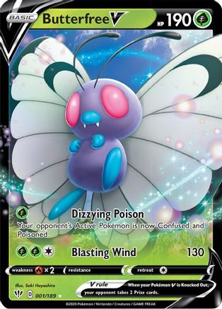 Butterfree V 1/189 - Darkness Ablaze Holofoil - Poke-Collect