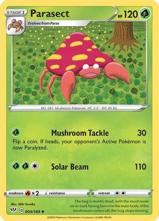 Parasect 4/189 - SWSH03 Darkness Ablaze Reverse Holofoil - Poke-Collect