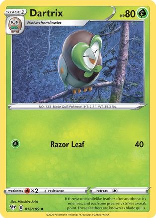 Dartrix 12/189 - SWSH03 Darkness Ablaze - Poke-Collect