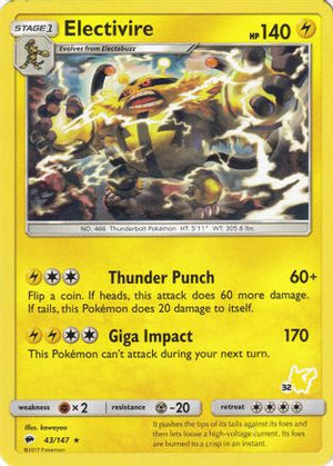 Electivire- 43/147 (#32 Pikachu Stamped) 43 - Battle Academy - Poke-Collect