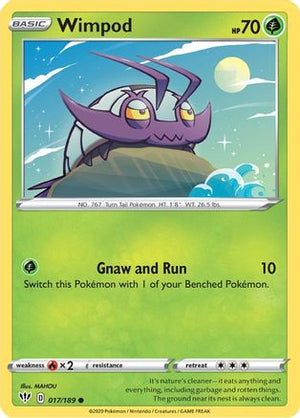 Wimpod 17/189 - Darkness Ablaze Reverse Holofoil - Poke-Collect