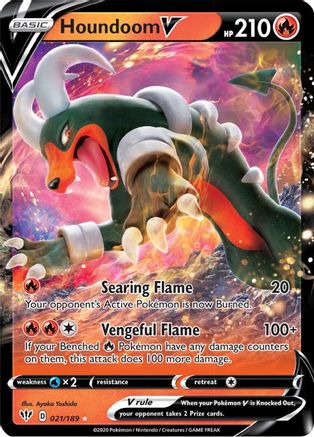 Houndoom V 21/189 - SWSH03 Darkness Ablaze Holofoil - Poke-Collect