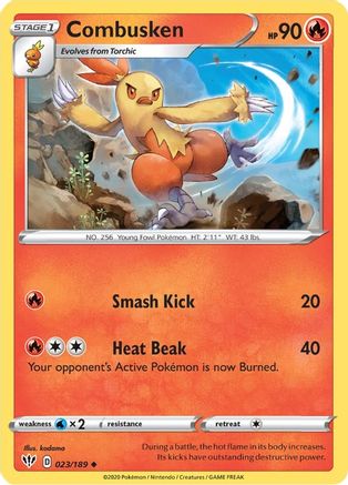 Combusken 23/189 - SWSH03 Darkness Ablaze Reverse Holofoil - Poke-Collect