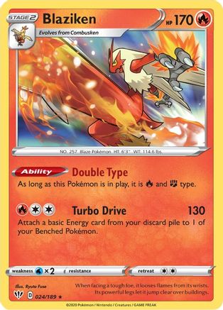 Blaziken 24/189 - SWSH03 Darkness Ablaze Holofoil - Poke-Collect