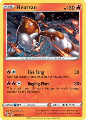 Heatran 25/189 - SWSH03 Darkness Ablaze Reverse Holofoil - Poke-Collect