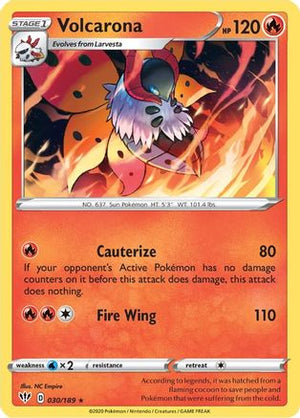 Volcarona 30/189 - Darkness Ablaze Reverse Holofoil - Poke-Collect