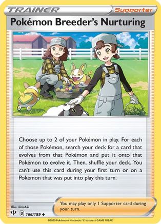 Pokemon Breeder's Nurturing 166/189 - SWSH03 Darkness Ablaze - Poke-Collect