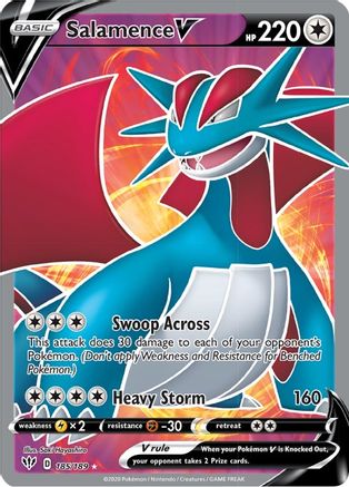 Salamence V (Full Art) 185/189 - SWSH03 Darkness Ablaze Holofoil - Poke-Collect