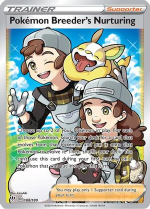 Pokémon Breeder's Nurturing 188/189 - Darkness Ablaze Holofoil - Poke-Collect
