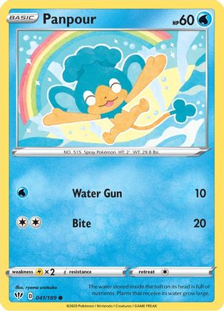 Panpour 41/189 - SWSH03 Darkness Ablaze Reverse Holofoil - Poke-Collect