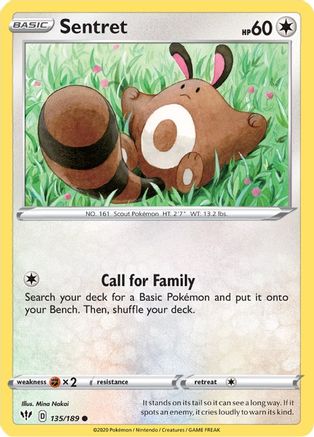 Sentret 135/189 - SWSH03 Darkness Ablaze Reverse Holofoil - Poke-Collect