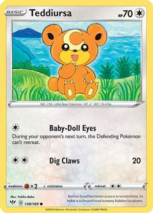 Teddiursa 138/189 - Darkness Ablaze Reverse Holofoil - Poke-Collect