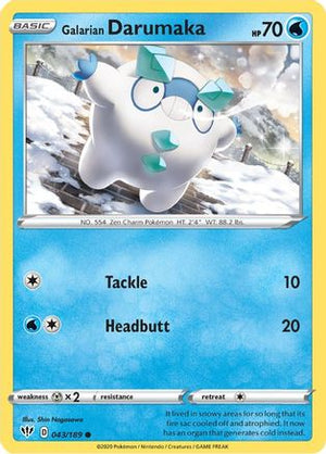 Galarian Darumaka 43/189 - SWSH03 Darkness Ablaze Reverse Holofoil - Poke-Collect