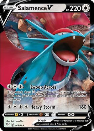 Salamence V 143/189 - Darkness Ablaze Holofoil - Poke-Collect