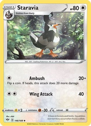 Staravia 146/189 - Darkness Ablaze Reverse Holofoil - Poke-Collect
