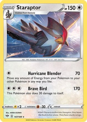 Staraptor 147/189 - Darkness Ablaze Reverse Holofoil - Poke-Collect