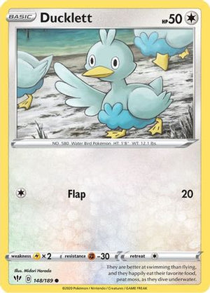 Ducklett 148/189 - SWSH03 Darkness Ablaze Reverse Holofoil - Poke-Collect