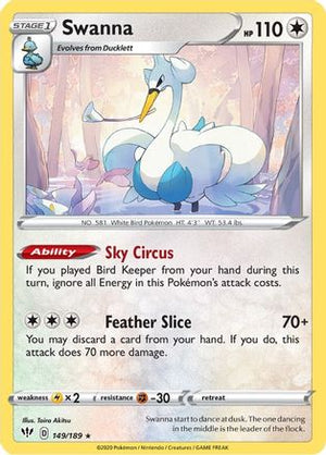 Swanna 149/189 - Darkness Ablaze - Poke-Collect