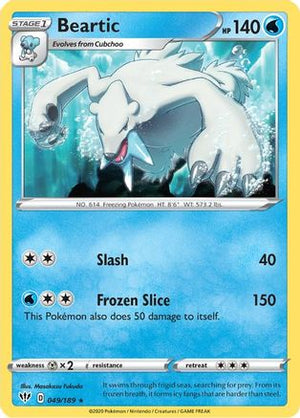 Beartic 49/189 - Darkness Ablaze Reverse Holofoil - Poke-Collect