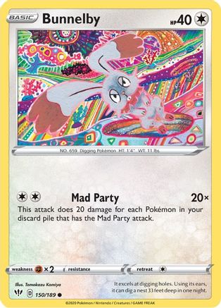 Bunnelby 150/189 - SWSH03 Darkness Ablaze Reverse Holofoil - Poke-Collect