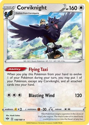 Corviknight 156/189 - Darkness Ablaze Reverse Holofoil