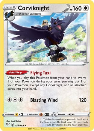 Corviknight 156/189 - SWSH03 Darkness Ablaze Holofoil - Poke-Collect