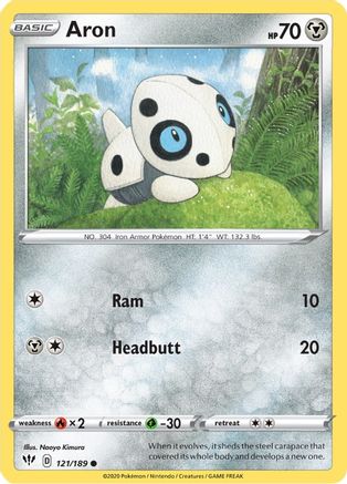 Aron 121/189 - SWSH03 Darkness Ablaze Reverse Holofoil - Poke-Collect