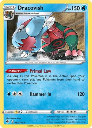 Dracovish 53/189 - SWSH03 Darkness Ablaze Reverse Holofoil - Poke-Collect