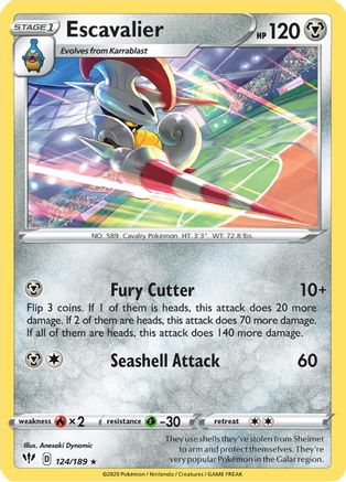 Escavalier 124/189 - SWSH03 Darkness Ablaze Reverse Holofoil - Poke-Collect