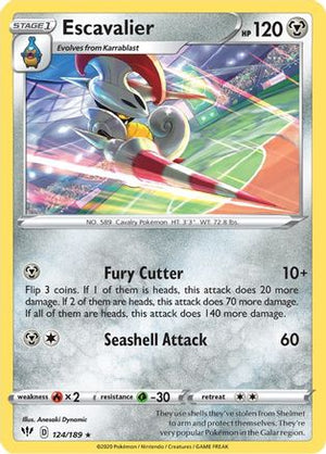 Escavalier 124/189 - SWSH03 Darkness Ablaze Reverse Holofoil - Poke-Collect