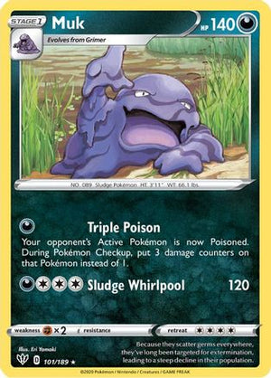 Muk 101/189 - Darkness Ablaze Reverse Holofoil - Poke-Collect
