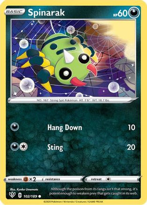 Spinarak 102/189 - Darkness Ablaze - Poke-Collect