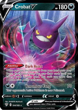 Crobat V 104/189 - Darkness Ablaze Holofoil - Poke-Collect