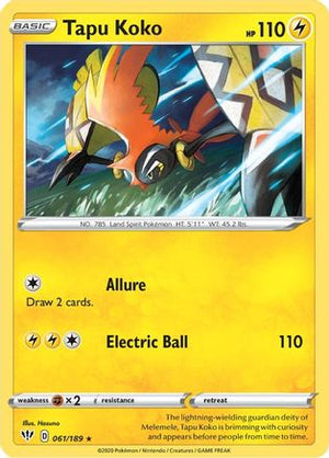 Tapu Koko 61/189 - Darkness Ablaze Holofoil - Poke-Collect