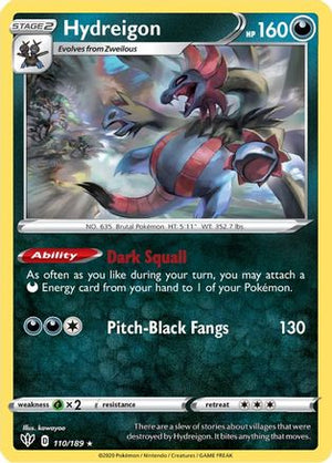 Hydreigon 110/189 - SWSH03 Darkness Ablaze Reverse Holofoil - Poke-Collect