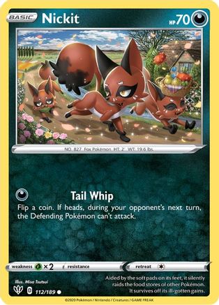 Nickit 112/189 - SWSH03 Darkness Ablaze - Poke-Collect