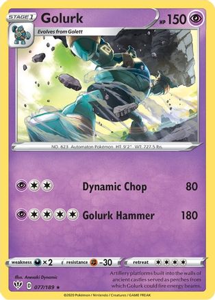 Golurk 77/189 - Darkness Ablaze Reverse Holofoil - Poke-Collect