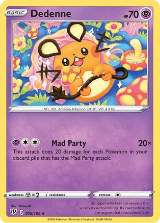 Dedenne 78/189 - SWSH03 Darkness Ablaze Reverse Holofoil - Poke-Collect