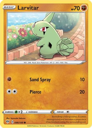 Larvitar 86/189 - SWSH03 Darkness Ablaze - Poke-Collect