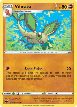 Vibrava 90/189 - Darkness Ablaze Reverse Holofoil - Poke-Collect