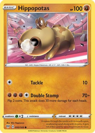 Hippopotas 93/189 - SWSH03 Darkness Ablaze - Poke-Collect
